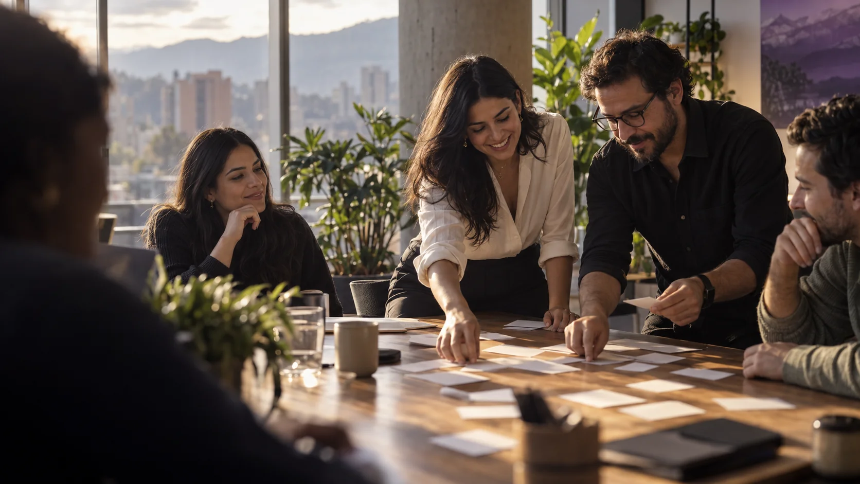 Un equipo participa en un taller colaborativo.